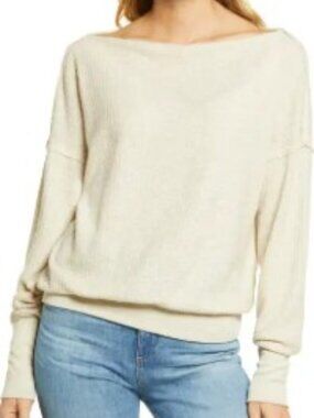Treasure & Bond OFF THE SHOULDER THERMAL Beige Womens Size XL